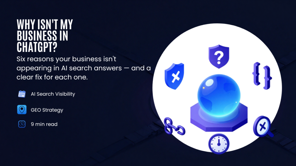 why isn't my business in CHATGPT